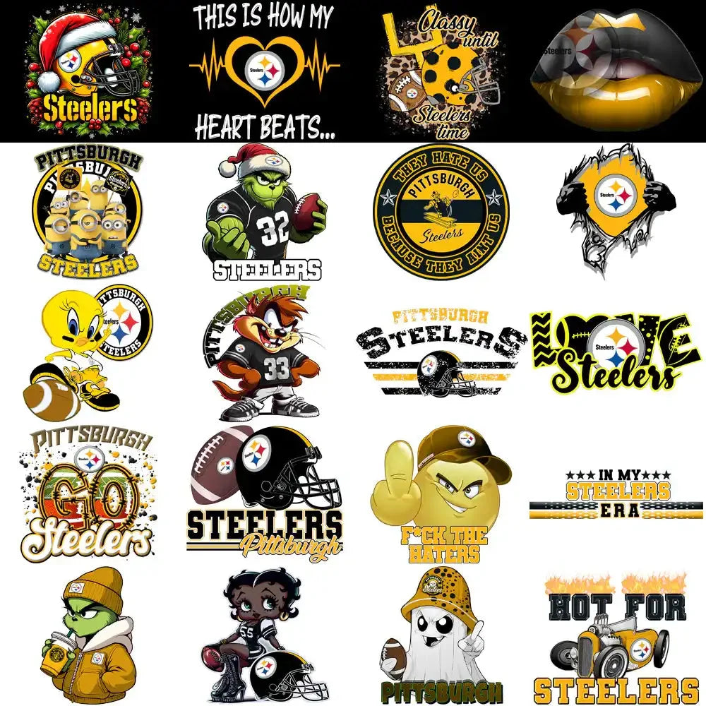 48 Pittsburgh Steelers V2 Football Designs Bundle PNG