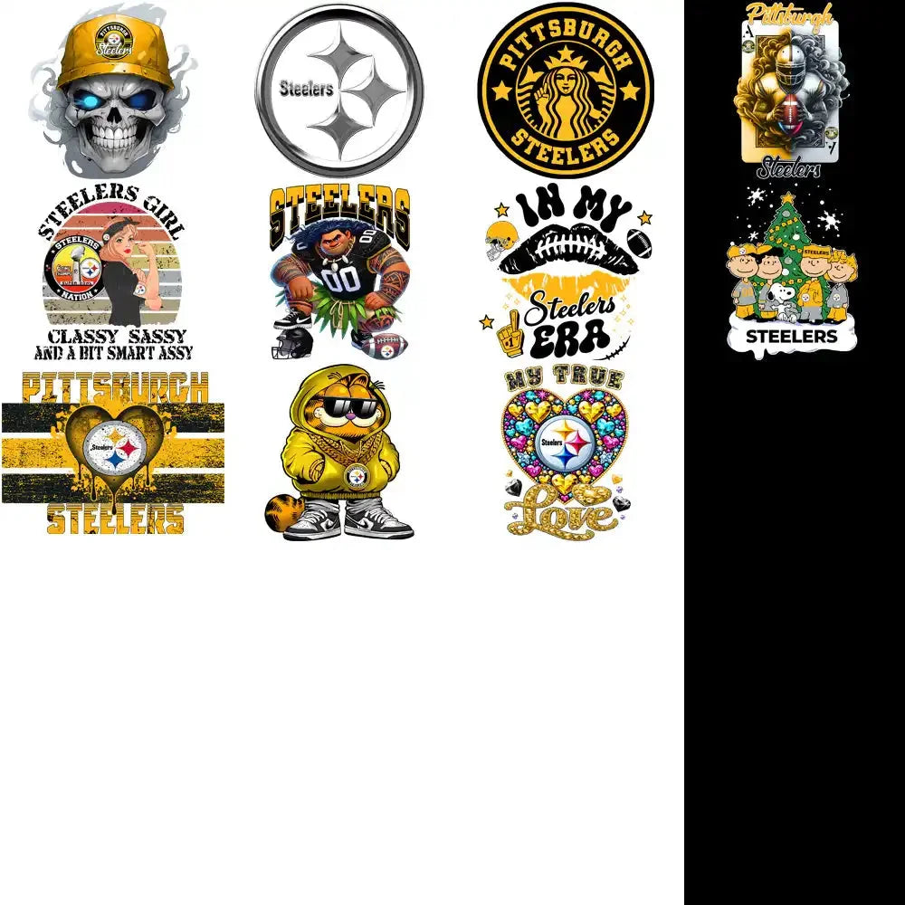 48 Pittsburgh Steelers V2 Football Designs Bundle PNG
