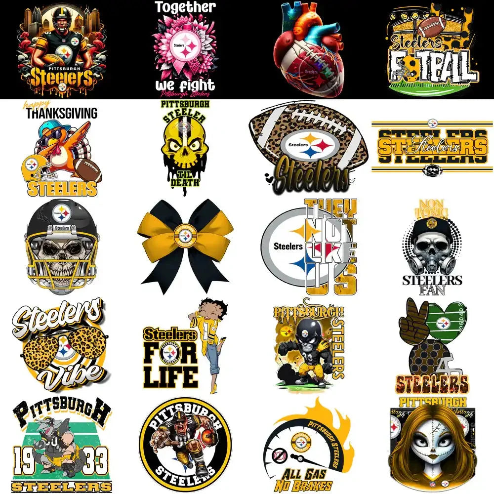 48 Pittsburgh Steelers V3 Football Designs Bundle PNG