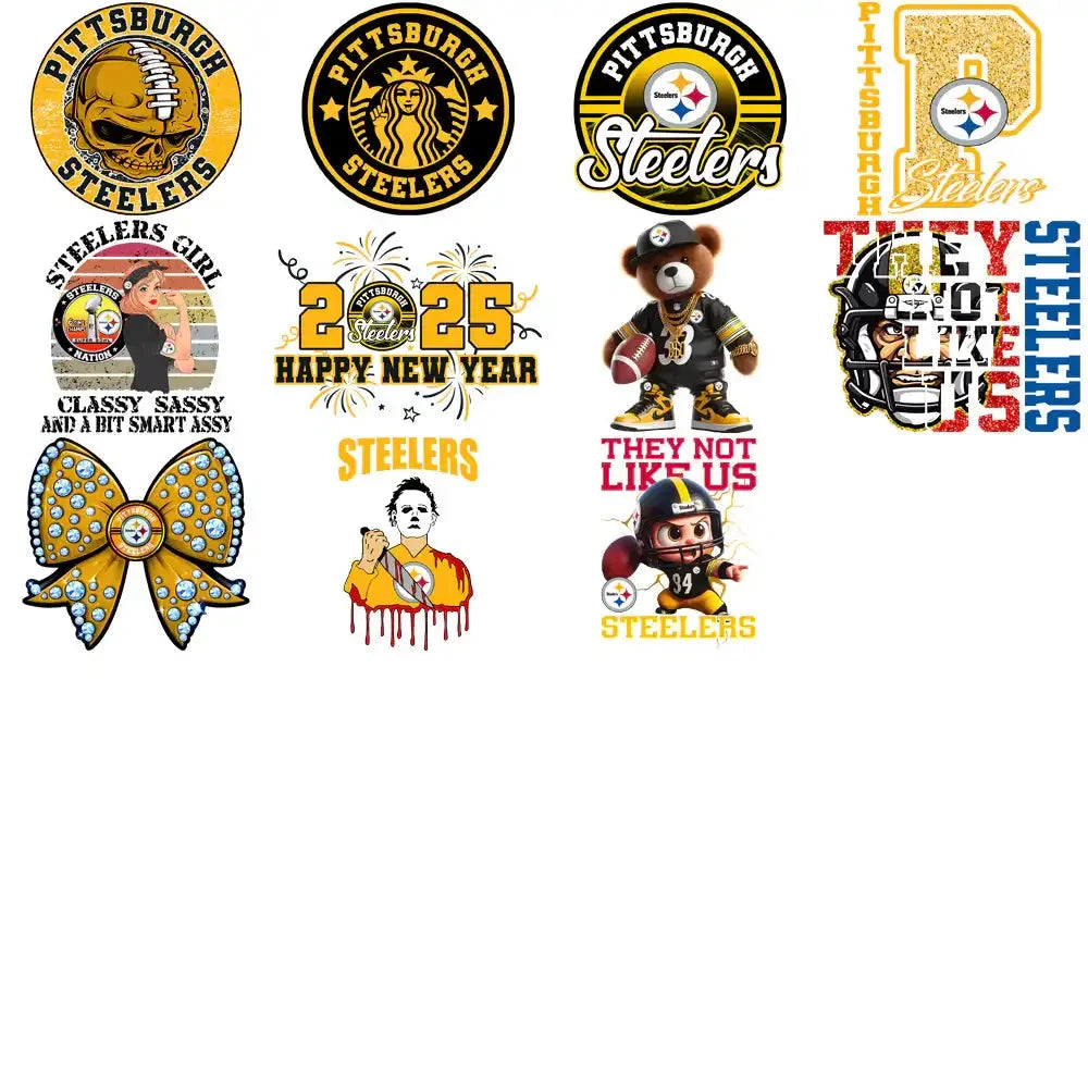 48 Pittsburgh Steelers V3 Football Designs Bundle PNG