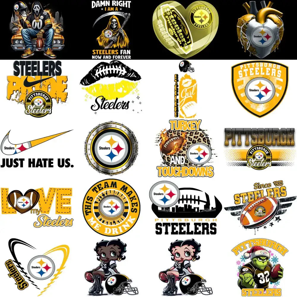 48 Pittsburgh Steelers V4 Football Designs Bundle PNG