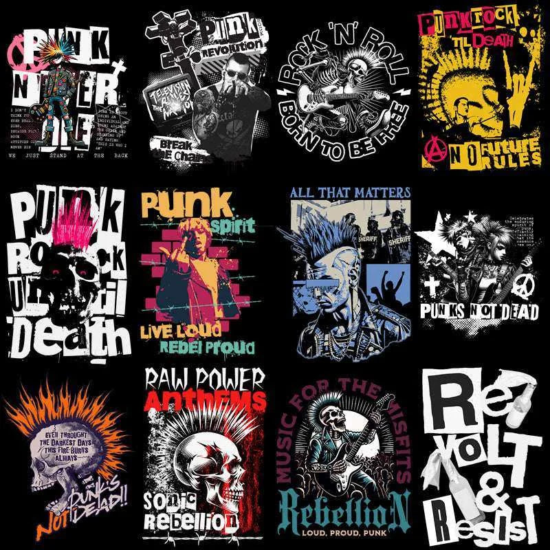 48 Rock Streetwear Brand Designs Bundle PNG + PDF