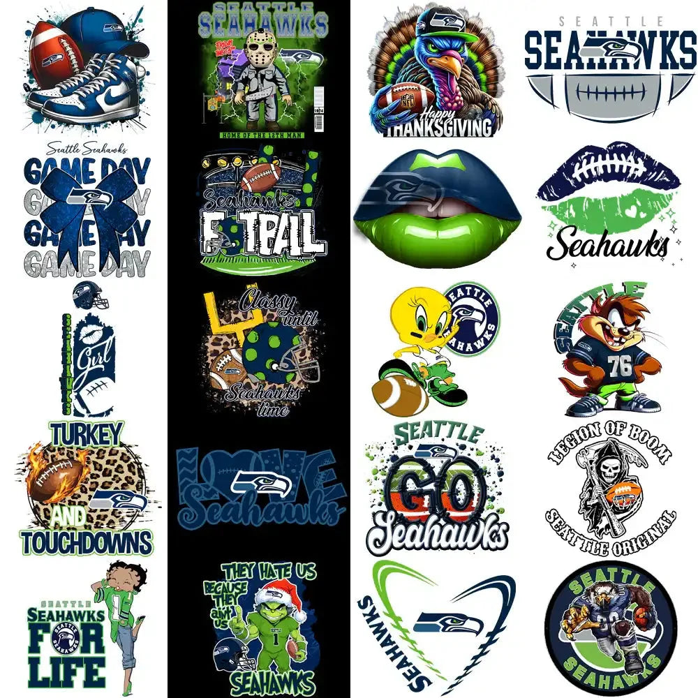 48 Seattle Seahawks V3 Football Designs Bundle PNG