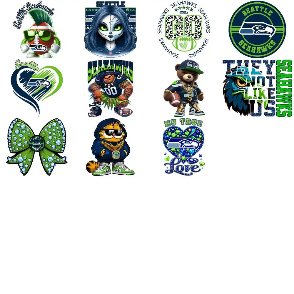 48 Seattle Seahawks V3 Football Designs Bundle PNG