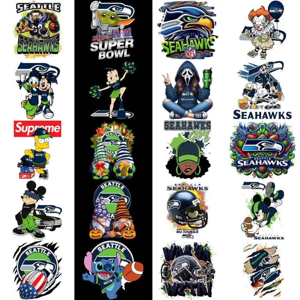 48 Seattle Seahawks V4 Football Designs Bundle PNG