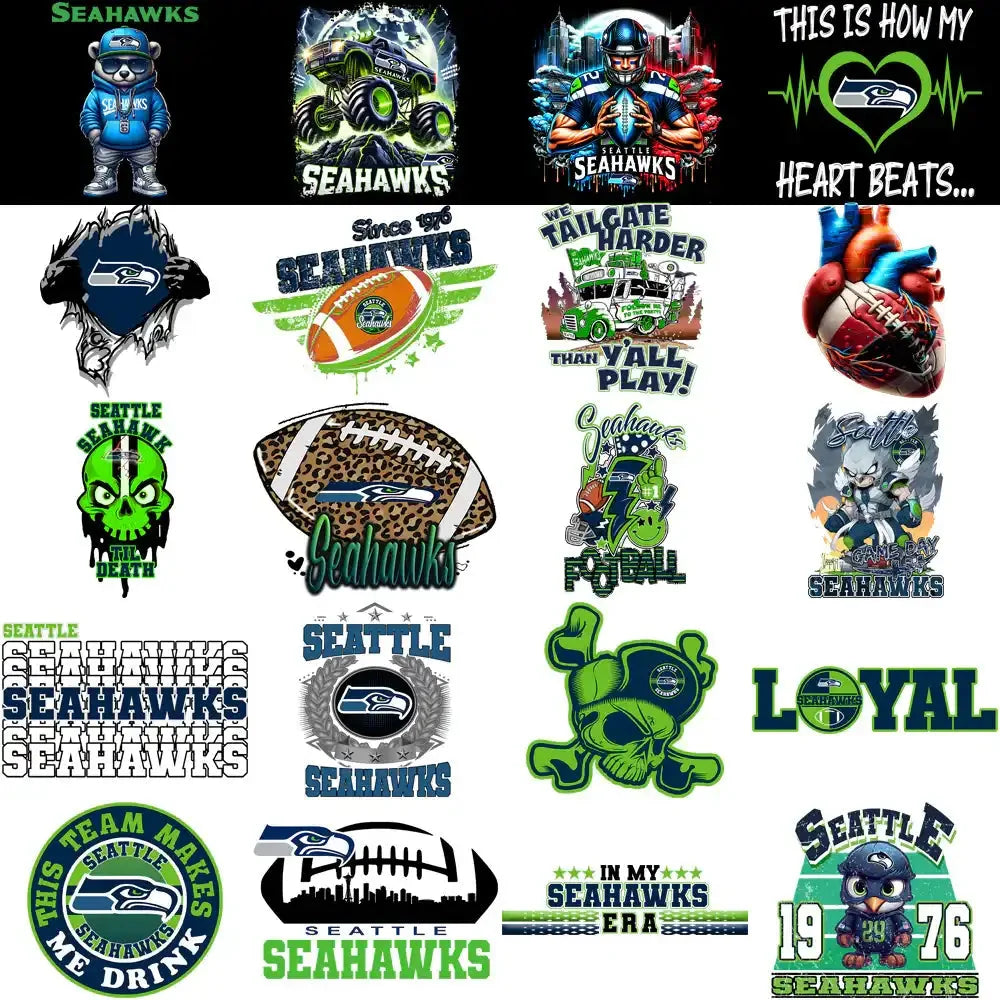48 Seattle Seahawks V4 Football Designs Bundle PNG
