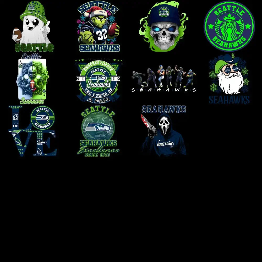 48 Seattle Seahawks V4 Football Designs Bundle PNG