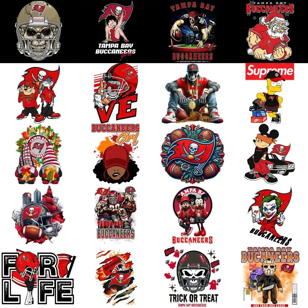 48 Tampa Bay Buccaneers V1 Football Designs Bundle PNG