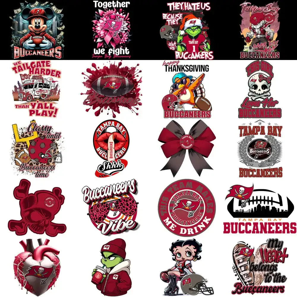 48 Tampa Bay Buccaneers V1 Football Designs Bundle PNG
