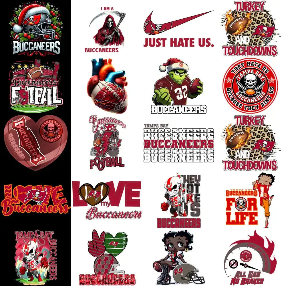 48 Tampa Bay Buccaneers V2 Football Designs Bundle PNG