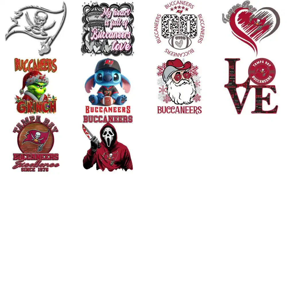 48 Tampa Bay Buccaneers V3 Football Designs Bundle PNG