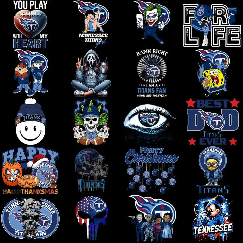 48 Tennessee Titans V3 Football Designs Bundle PNG