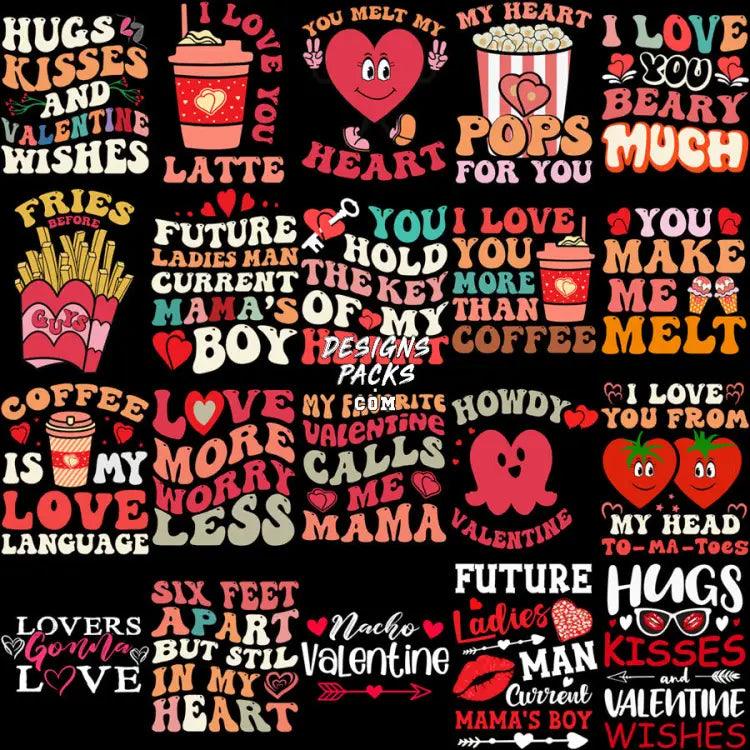 48 Valentine Love Mixed Designs Bundle Png