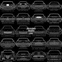 Load image into Gallery viewer, 48 Vintage American Usa Classic Cars Front Designs Bundle Png
