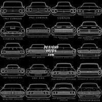 Load image into Gallery viewer, 48 Vintage American Usa Classic Cars Front Designs Bundle Png
