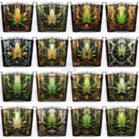 Load image into Gallery viewer, 48 Weed Metallic Tumbler Wrap Bundle Jpg
