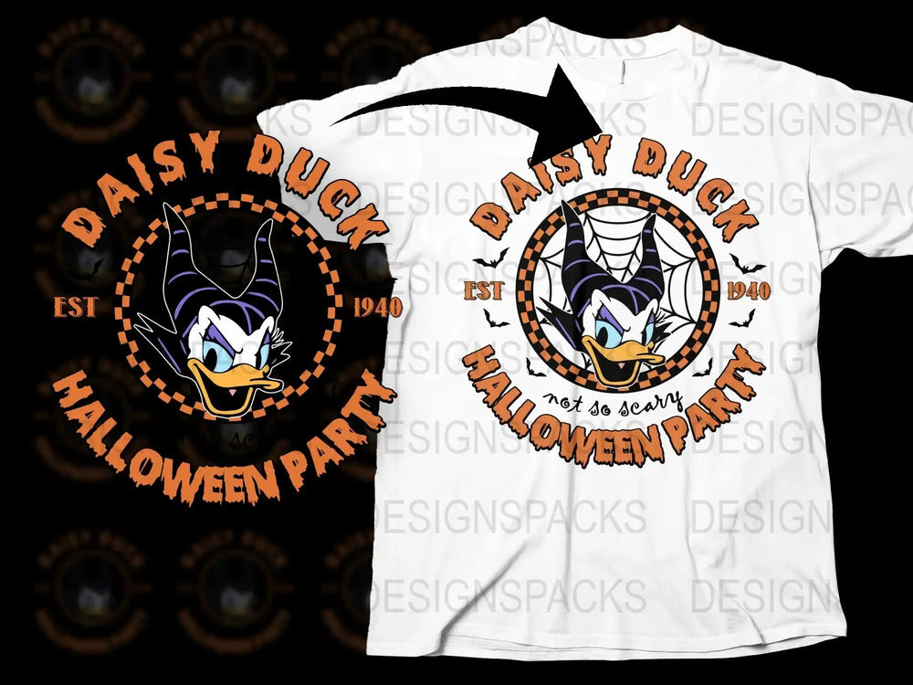 Daisy Duck Halloween Party T-Shirt, Vintage Disney Character Tee, Est 1940, Unique Gift Idea