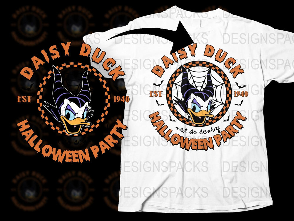 Daisy Duck Halloween Party T-Shirt, Vintage Disney Character Tee, Est 1940, Unique Gift Idea