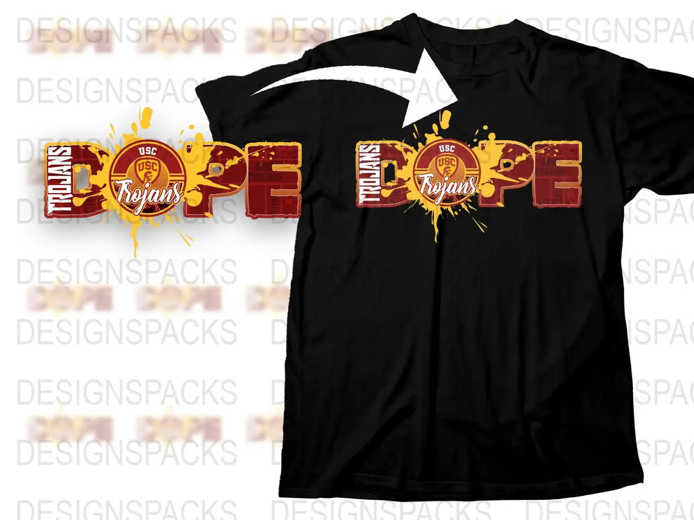 USC Trojans T-Shirt, Vintage Inspired College Football Graphic Tee, Unique Fan Apparel, Bold Red and Gold Design