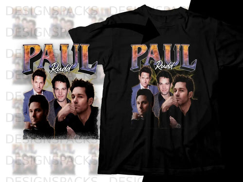 Paul Rudd t-shirt design with multiple headshots.