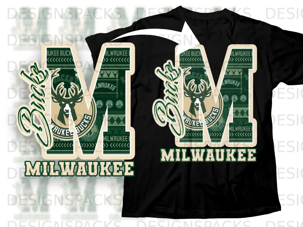 Milwaukee Bucks Design Black T-shirt for Fans
