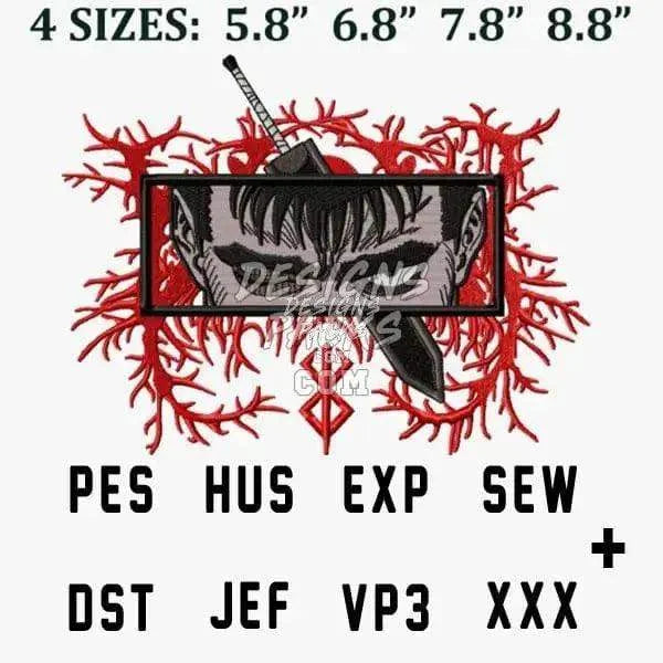 Sword Anime Embroidery Design