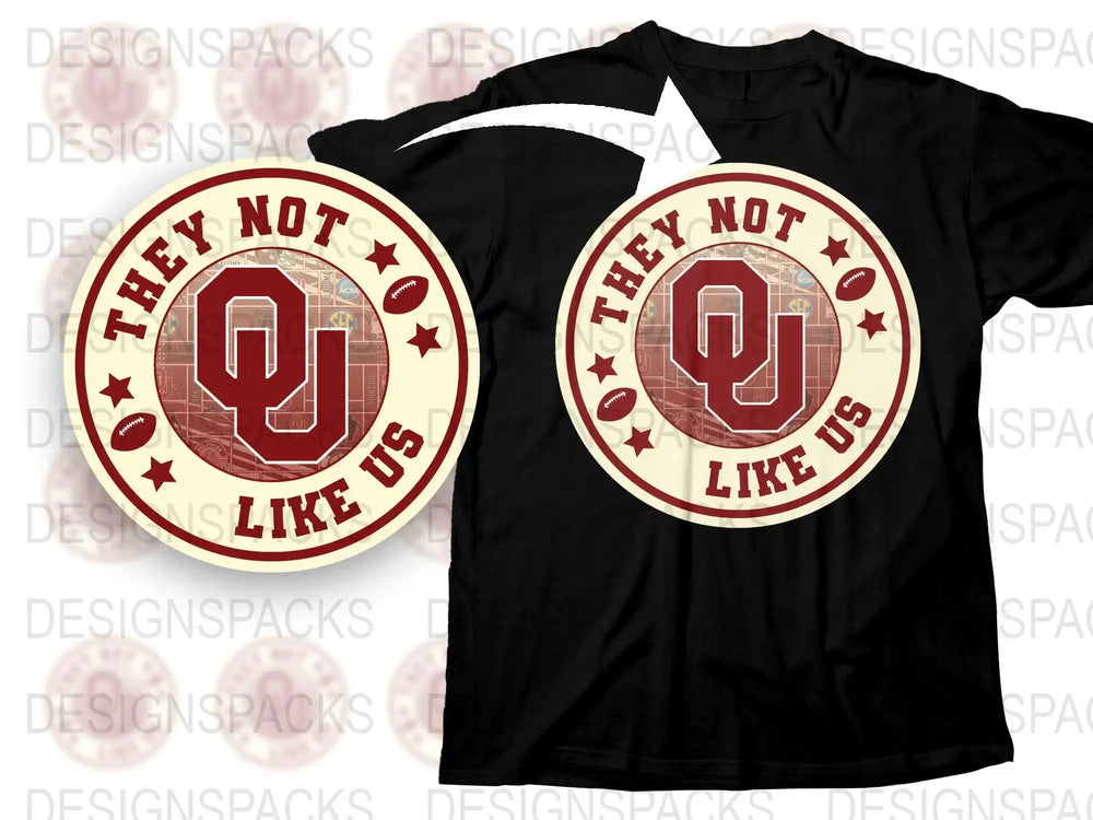Oklahoma University T-Shirt 'They Not Us' OU Logo Football Fans Apparel Gift