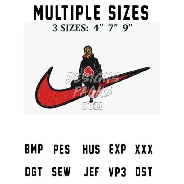 Obito Sport Swoosh Anime Embroidery Design