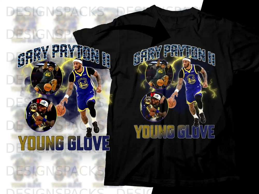 Gary Payton II "Young Glove" Golden State Warriors t-shirt design.