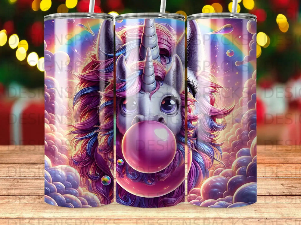 Adorable Unicorn Blowing Bubble Gum Rainbow Fantasy product type