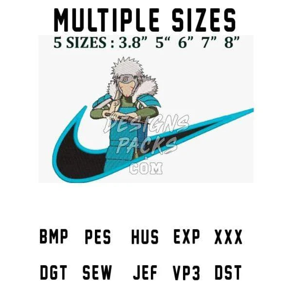 Tobirama Senju Sport Swoosh Anime Embroidery Design
