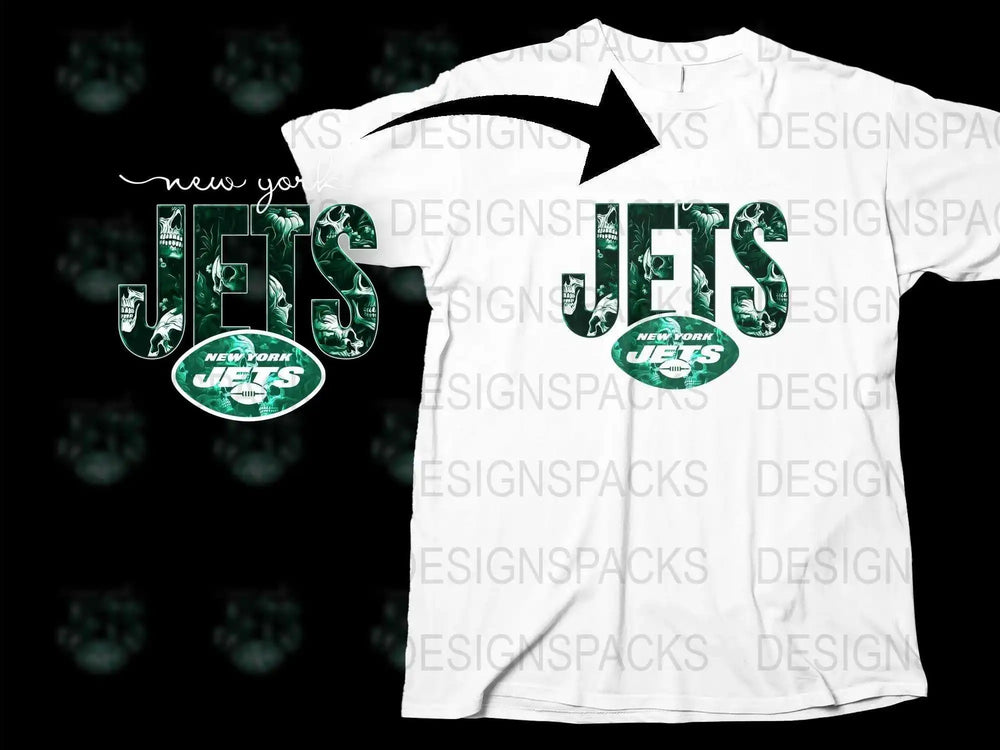 New York Jets T-Shirt, Classic Logo Design, Football Fan Apparel, White Graphic Tee