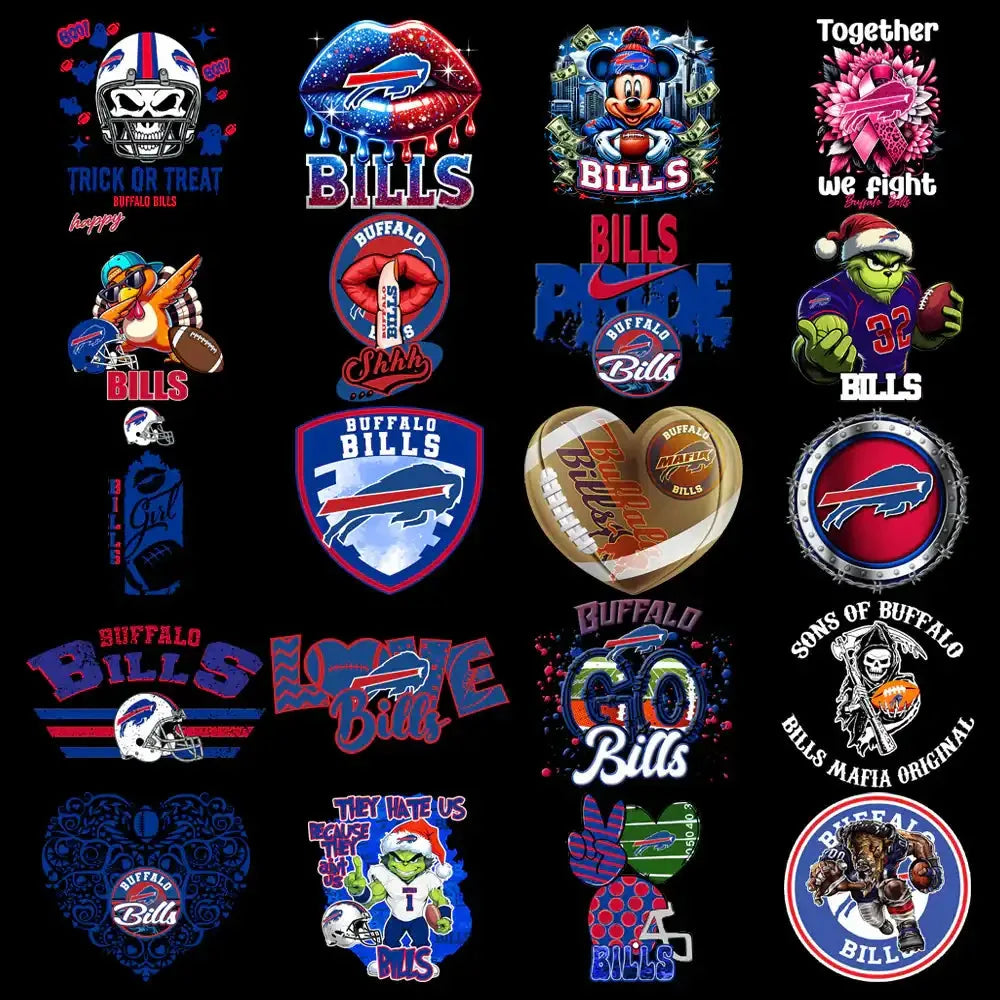 49 Buffalo Bills V1 Football Designs Bundle PNG