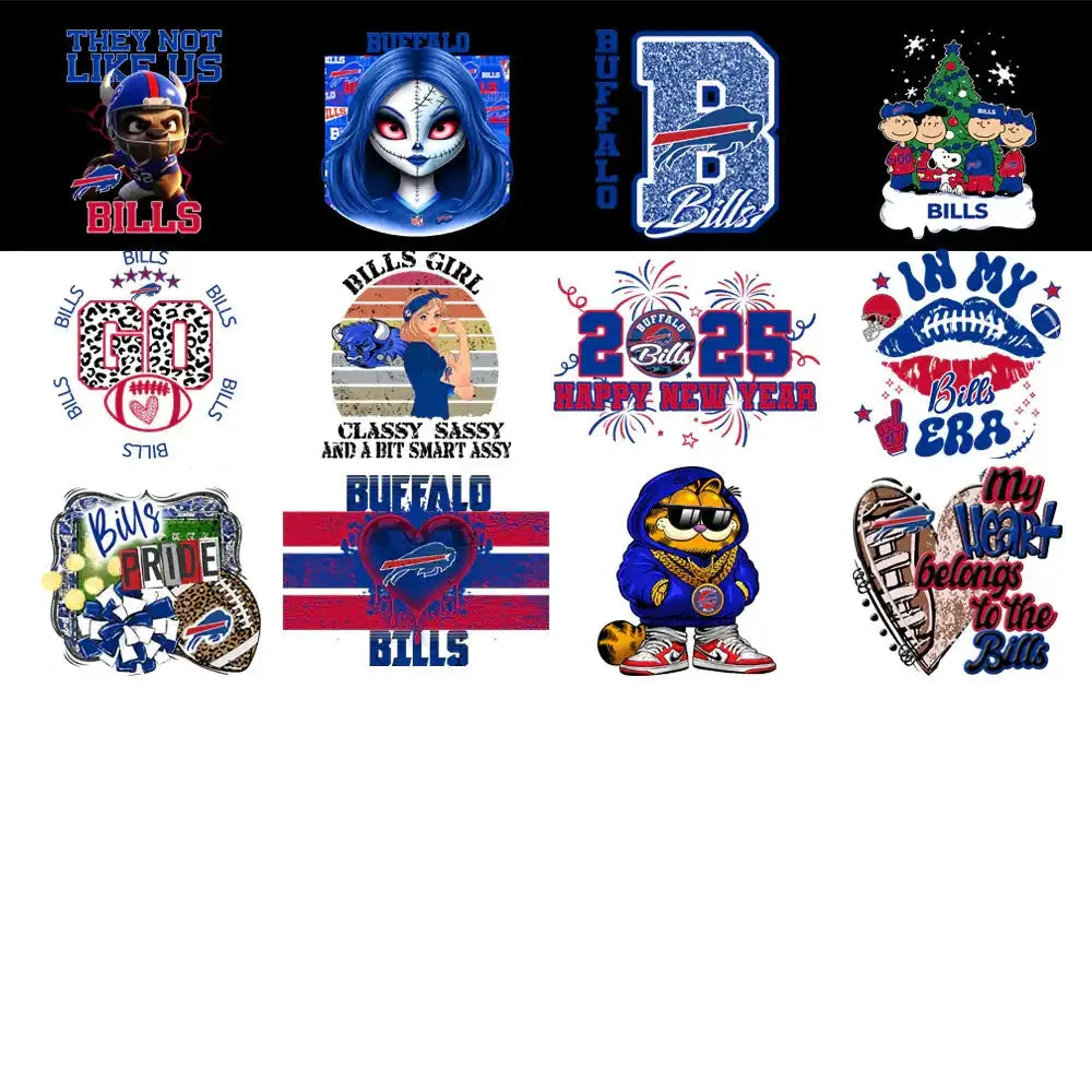 49 Buffalo Bills V1 Football Designs Bundle PNG