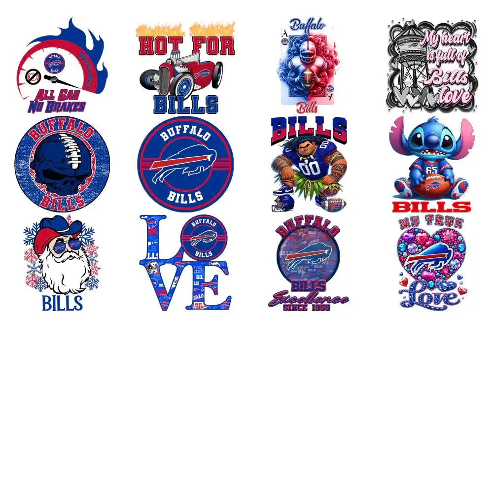 49 Buffalo Bills V3 Football Designs Bundle PNG