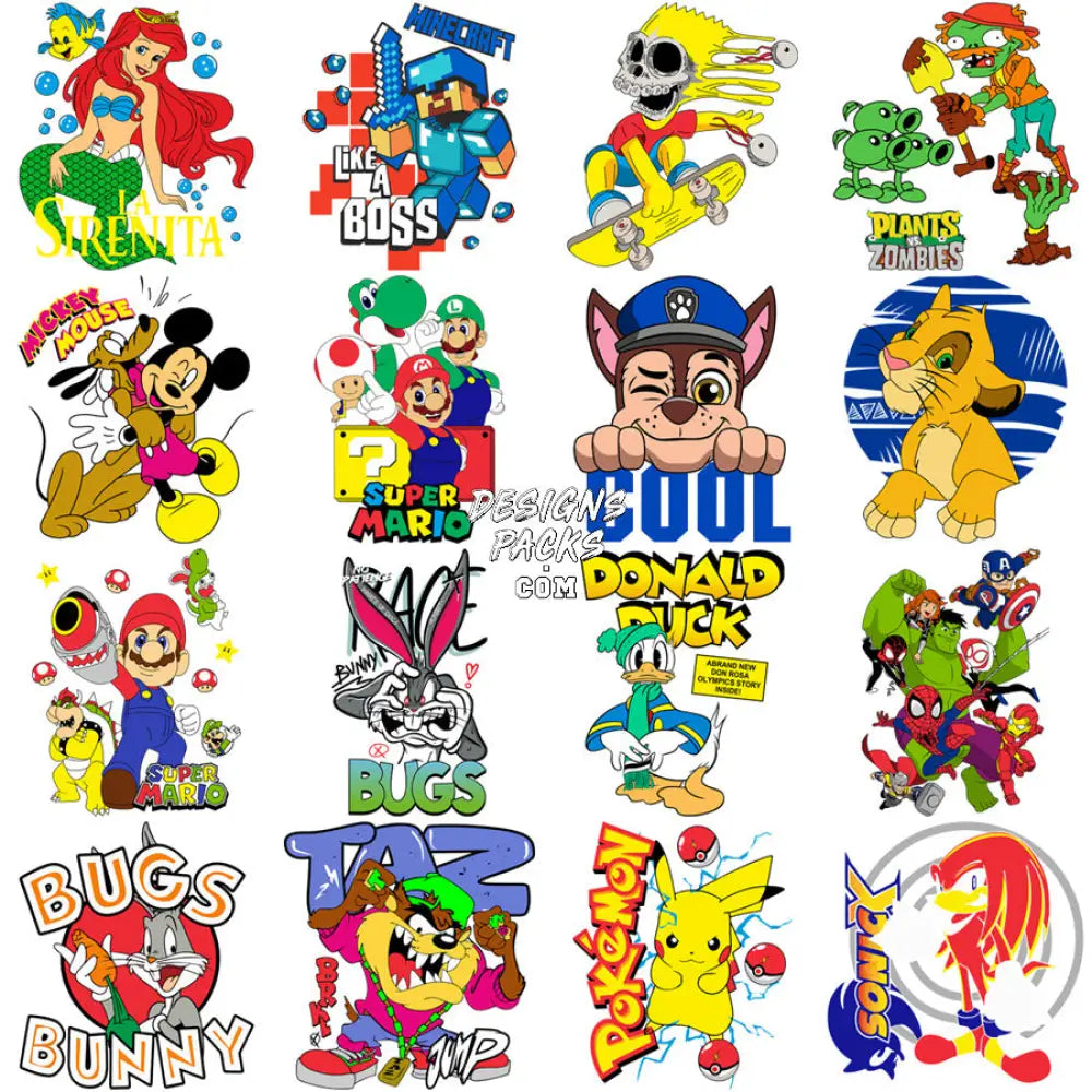 49 Cartoon Anime Gaming Mix Designs Bundle Png