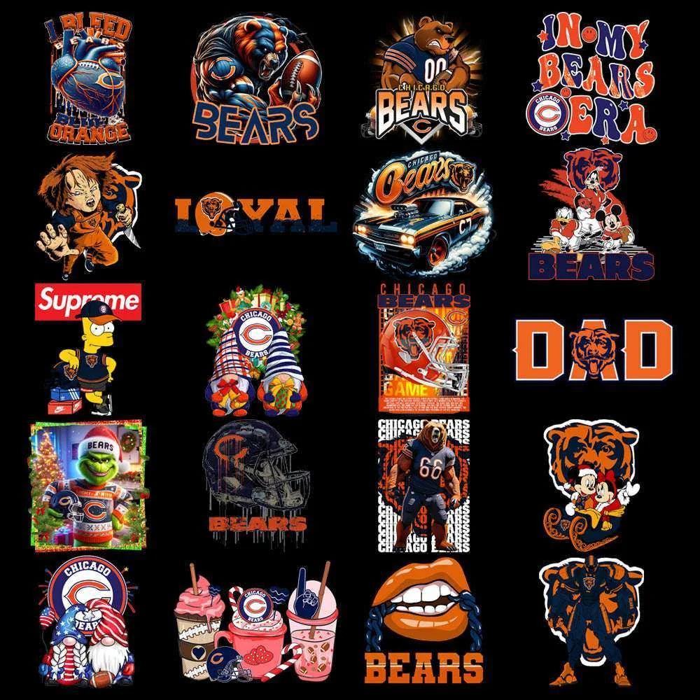49 Chicago Bears V2 Football Designs Bundle PNG
