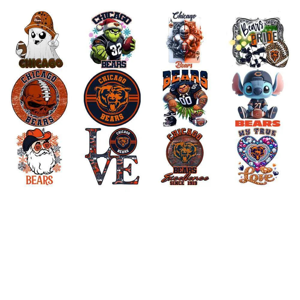 49 Chicago Bears V2 Football Designs Bundle PNG