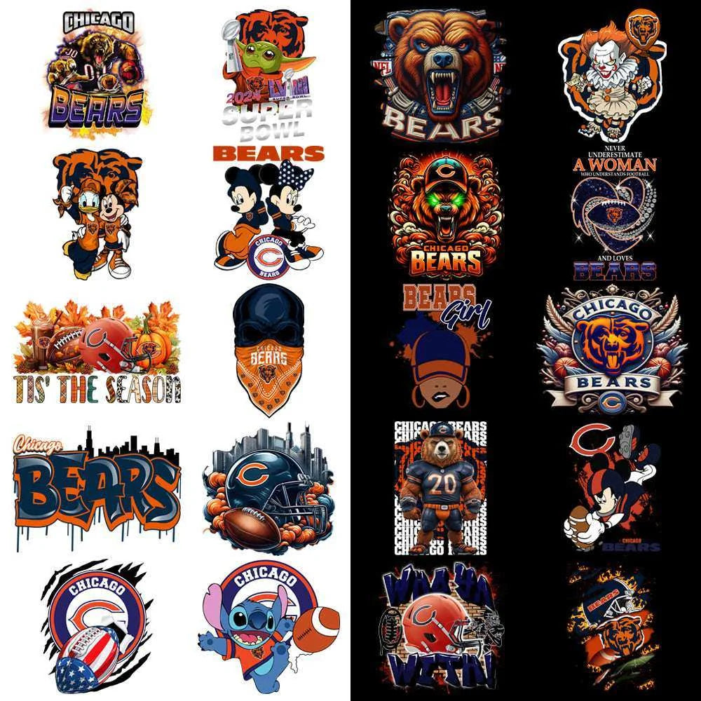 49 Chicago Bears V4 Football Designs Bundle PNG