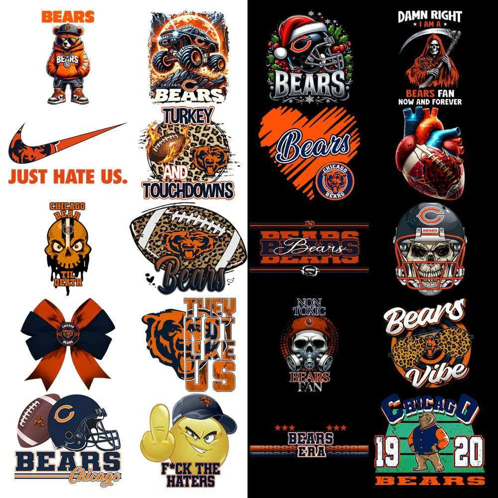 49 Chicago Bears V4 Football Designs Bundle PNG