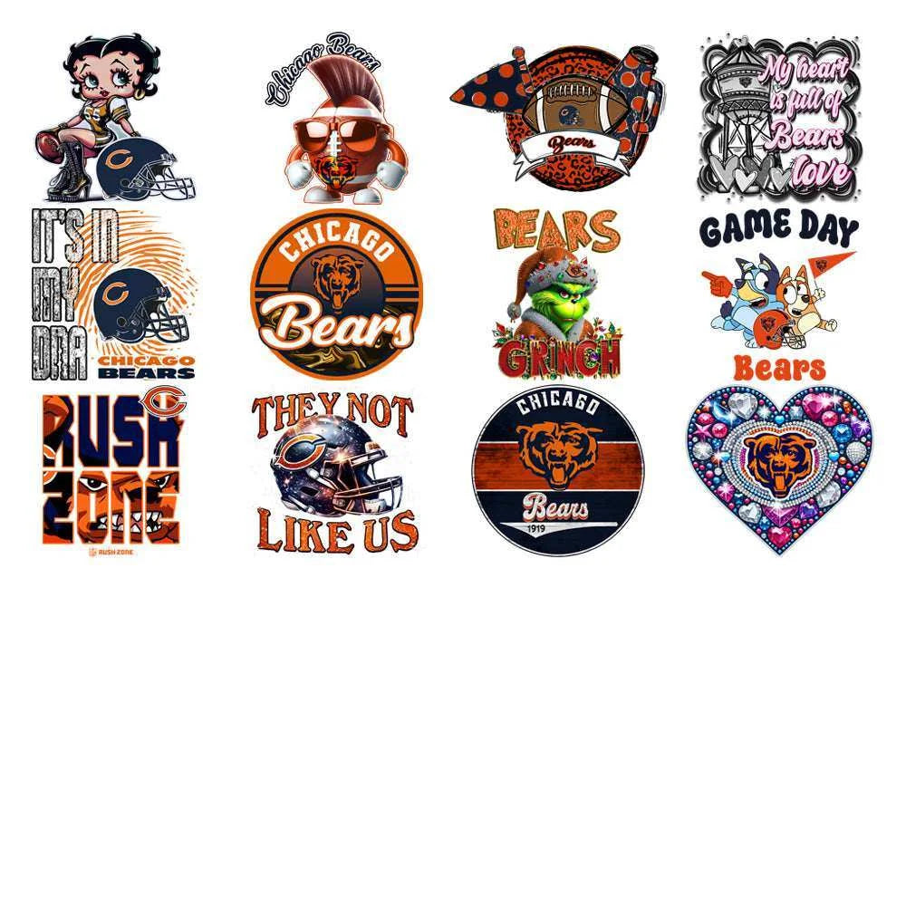 49 Chicago Bears V4 Football Designs Bundle PNG