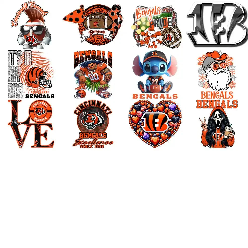 49 Cincinnati Bengals V2 Football Designs Bundle PNG