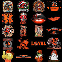 Load image into Gallery viewer, 49 Cincinnati Bengals V3 Football Designs Bundle PNG

