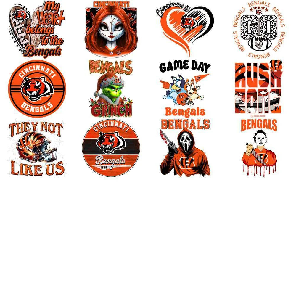 49 Cincinnati Bengals V4 Football Designs Bundle PNG