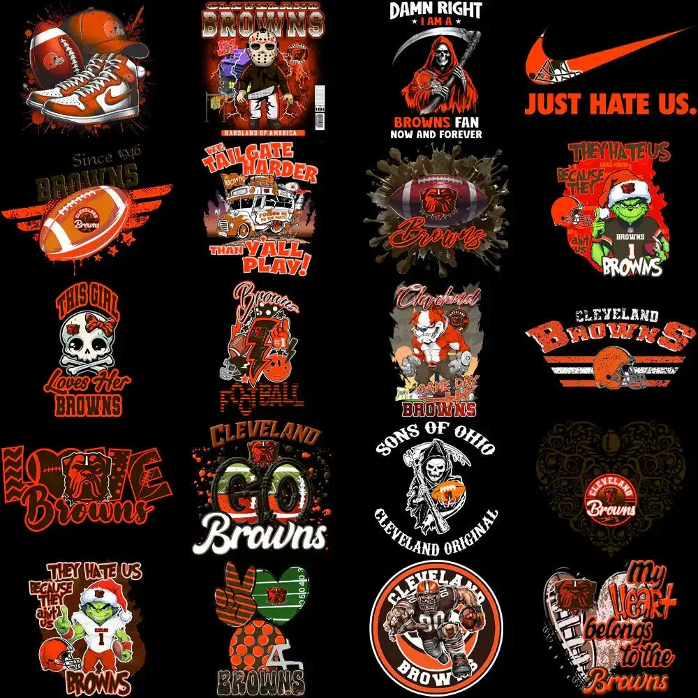 49 Cleveland Browns V1 Football Designs Bundle PNG