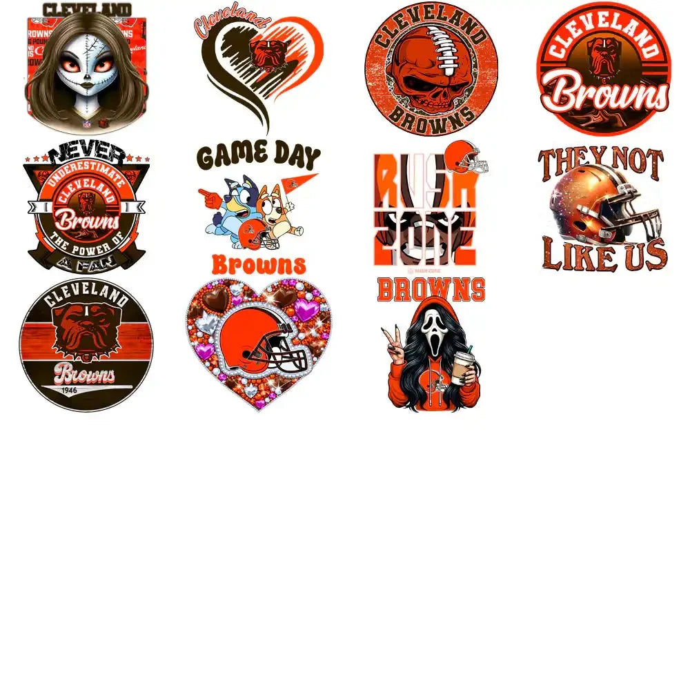 49 Cleveland Browns V1 Football Designs Bundle PNG