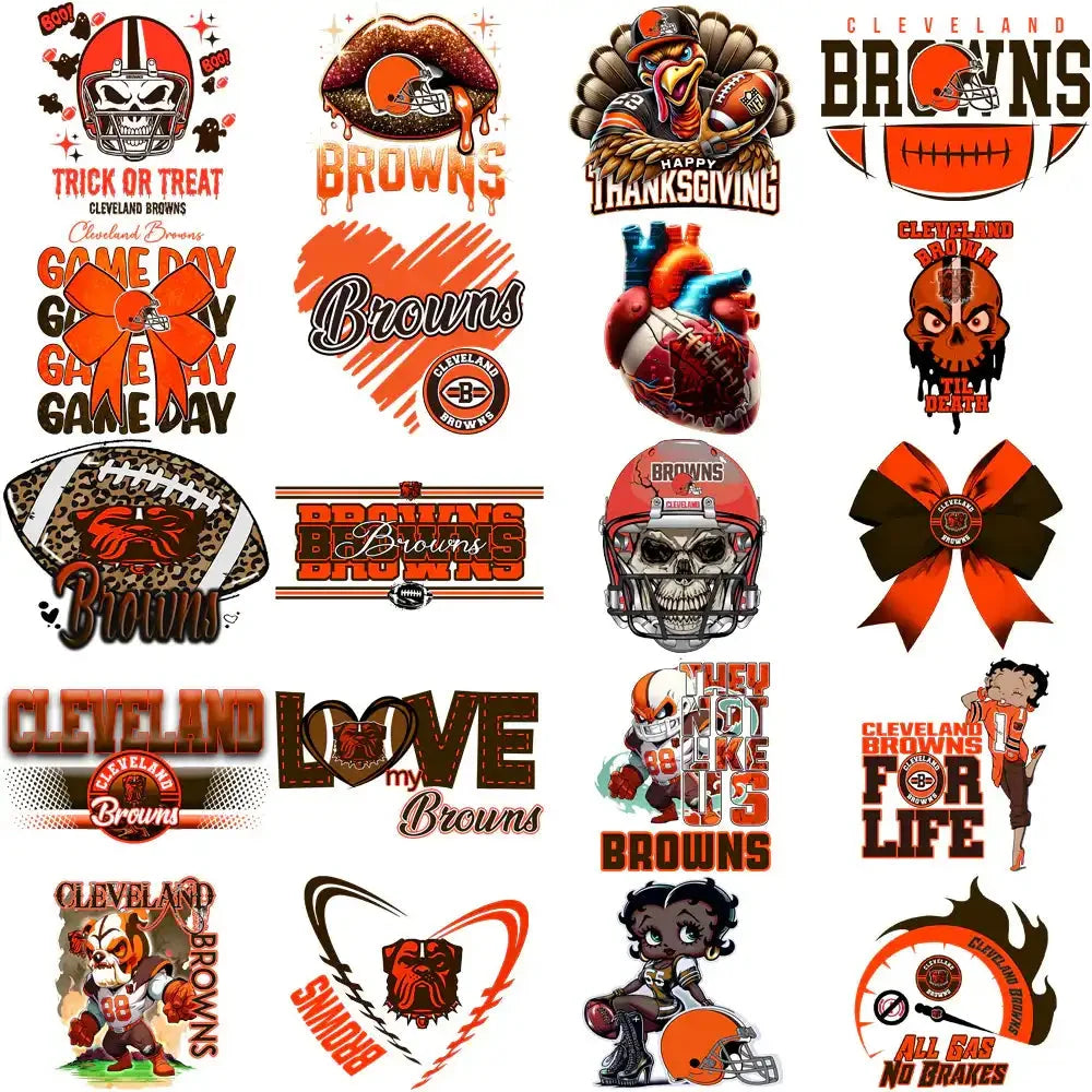 49 Cleveland Browns V3 Football Designs Bundle PNG