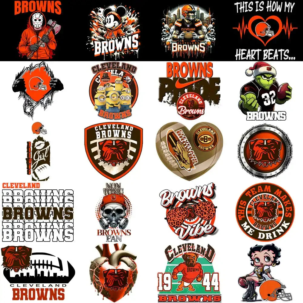 49 Cleveland Browns V4 Football Designs Bundle PNG