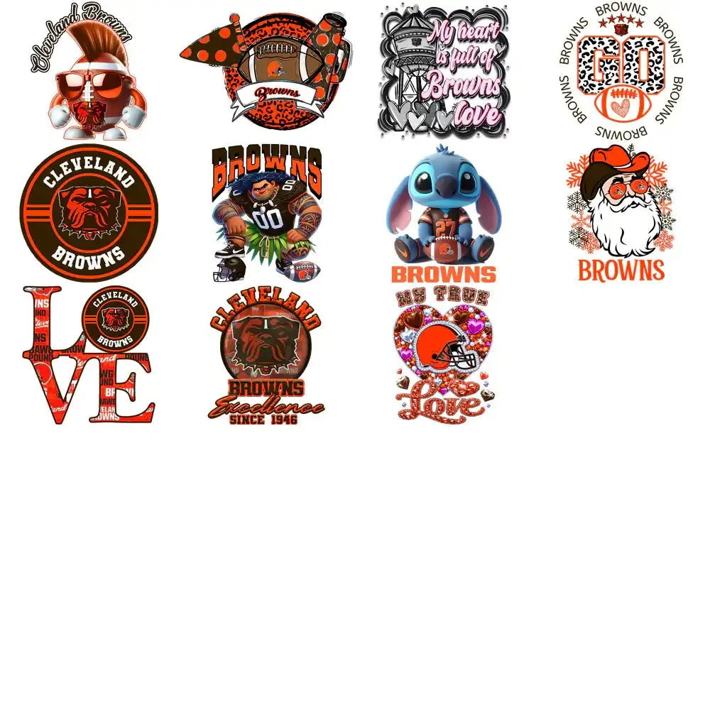 49 Cleveland Browns V4 Football Designs Bundle PNG