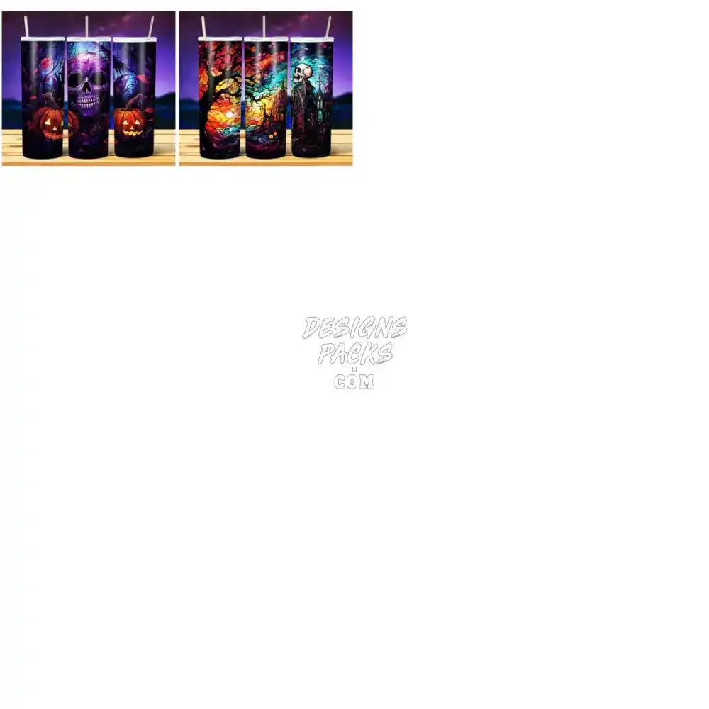49 Halloween Watercolor Ink Tumbler Wrap Bundle Jpg